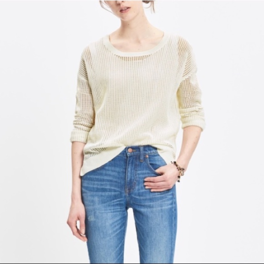 Madewell Open Knit Pullover Sweater sz S